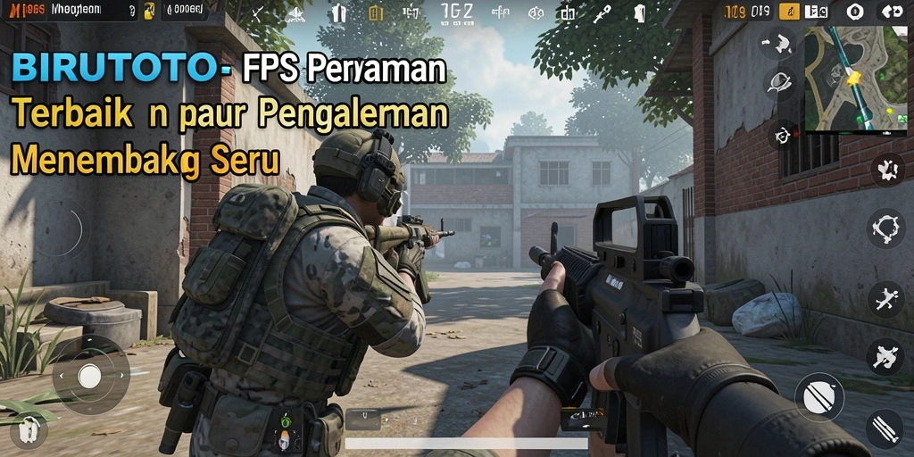 Tangkapan layar dari aksi intens dalam BIRUTOTO sebagai game FPS.