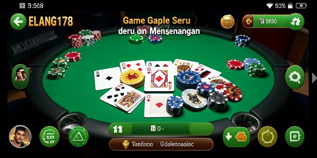 Tampilan gameplay seru di ELANG178 saat bermain Gaple.