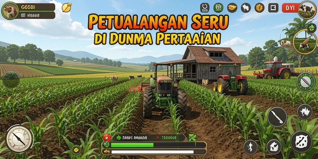 Tampilan menarik dari gameplay pertanian di G668.