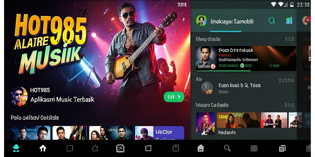 Screenshot gameplay HOT985 menampilkan fitur daftar putar dan antarmuka pengguna yang menarik.
