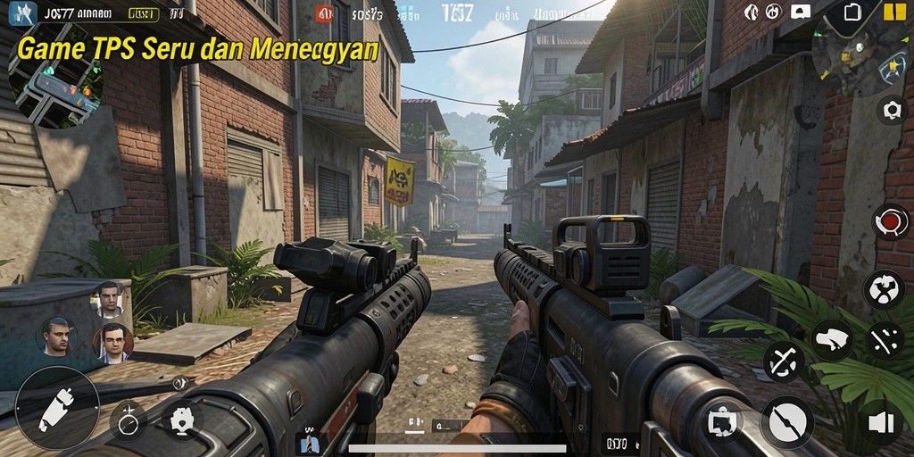 Screenshot utama JOS77 menunjukkan aksi tembak-menembak yang mendebarkan dalam permainan TPS.