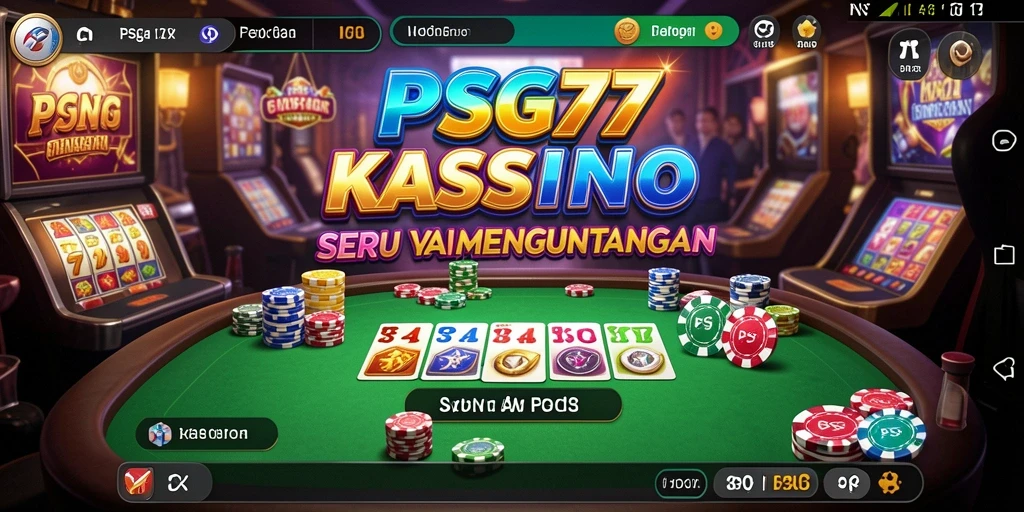Tampilan gameplay menarik dari aplikasi PSG77 dengan suasana kasino.