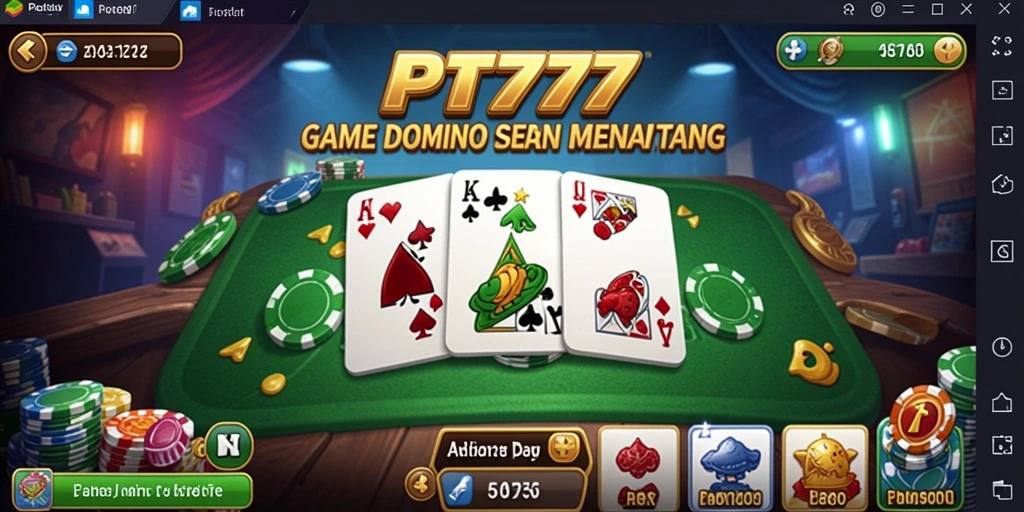 Tampilan gameplay PT777 yang mendebarkan saat bermain Domino.