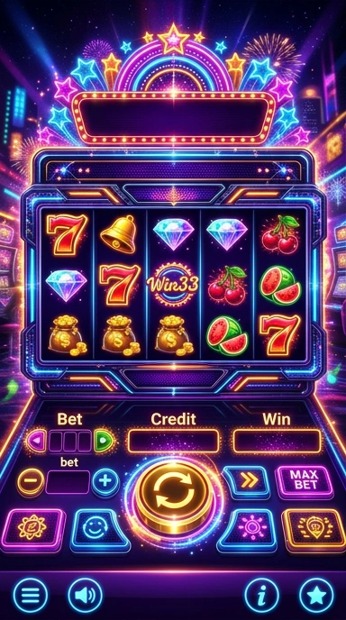 Tampilan antarmuka utama aplikasi win33.